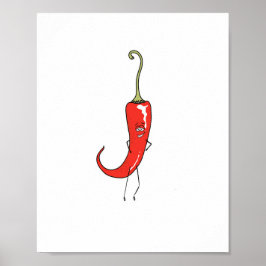Poster Pimenta vermelha engraçada