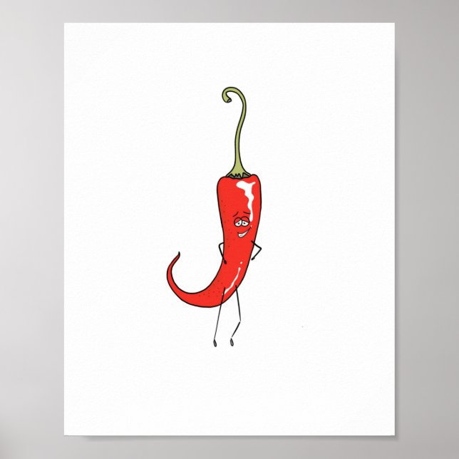 Poster Pimenta vermelha engraçada (Frente)