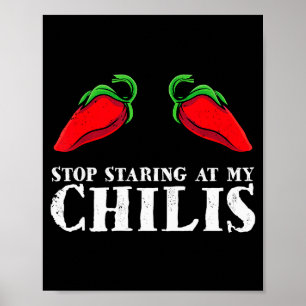 Poster Pimenta Vermelha Quente Scy Comida Engraçada Pare 