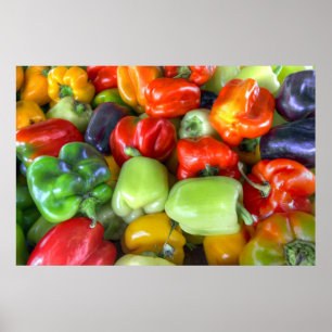 Póster Pimentas de Bell coloridas