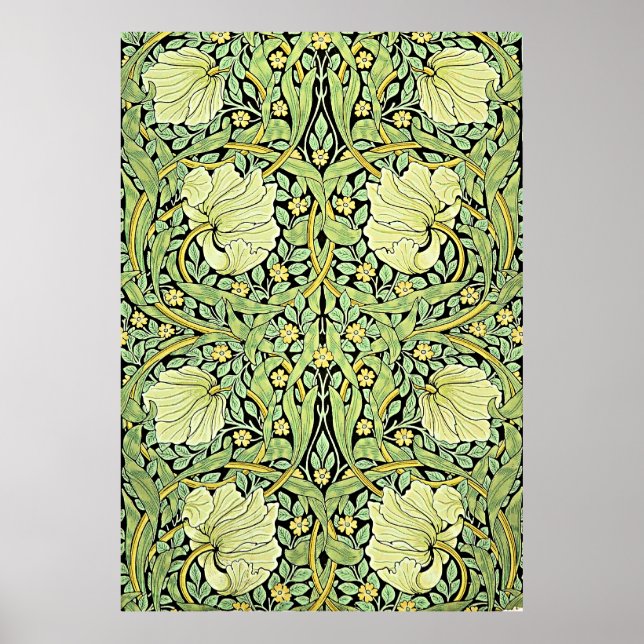 Poster Pimpernel (verde) de William Morris, (Frente)
