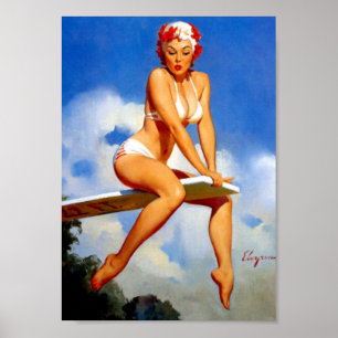 Póster Pin do mergulhador acima