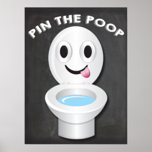 Póster Pin o tombadilho no jogo de Emoji do toalete