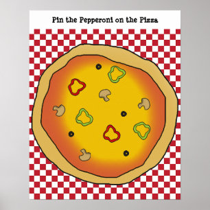 Póster Pin os Pepperoni no jogo da pizza