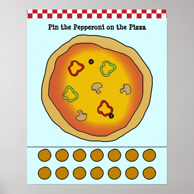 Póster Pin the Pepperoni on the Pizza Game (Frente)