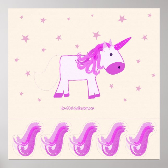 Poster Pin the Tail on the Unicorn Party Game (Frente)