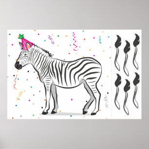 Poster Pin the Tail on Zebra