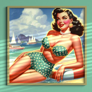 Poster Pin-up Beach Summer Vintage