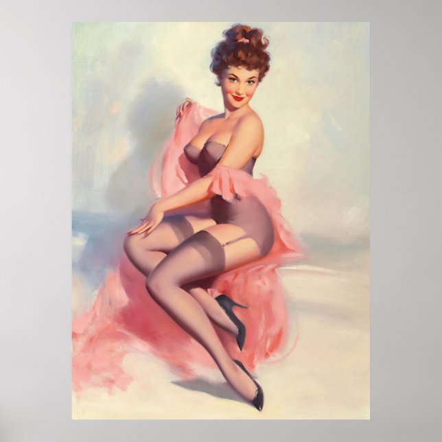 Poster Pin-up Belo A Rosa (Frente)