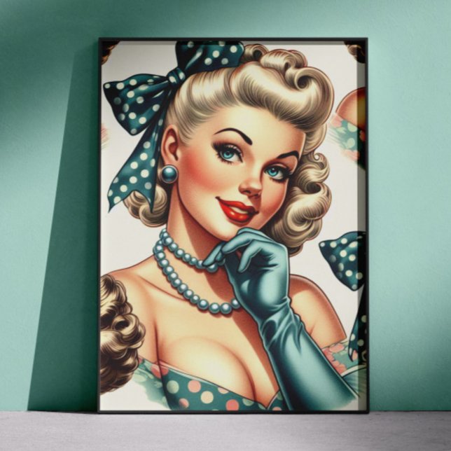 Poster Pin-up Clássico Fofo Retrô (Criador carregado)