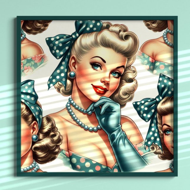 Poster Pin-up Clássico Fofo Retrô (Criador carregado)