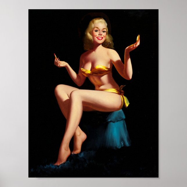 Poster Pin-up Colocando um Bonito Sorriso (Frente)