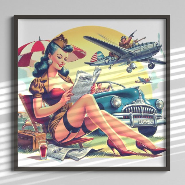 Poster Pin-up de Piloto Retro (Criador carregado)