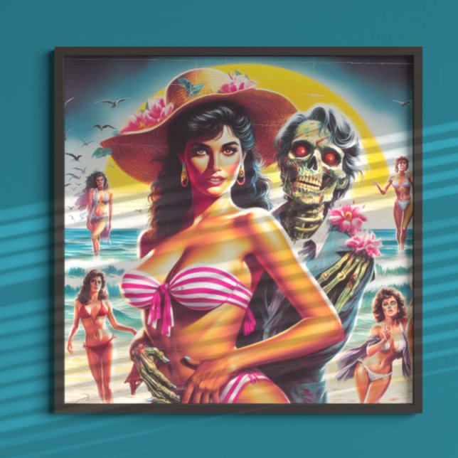 Poster Pin-up de Praia de Zumbi Sinistro (Criador carregado)