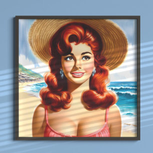 Poster Pin-up de Verão Vintage