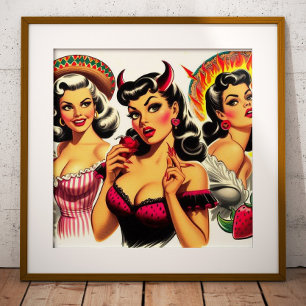 Poster Pin-up Devilish Retro