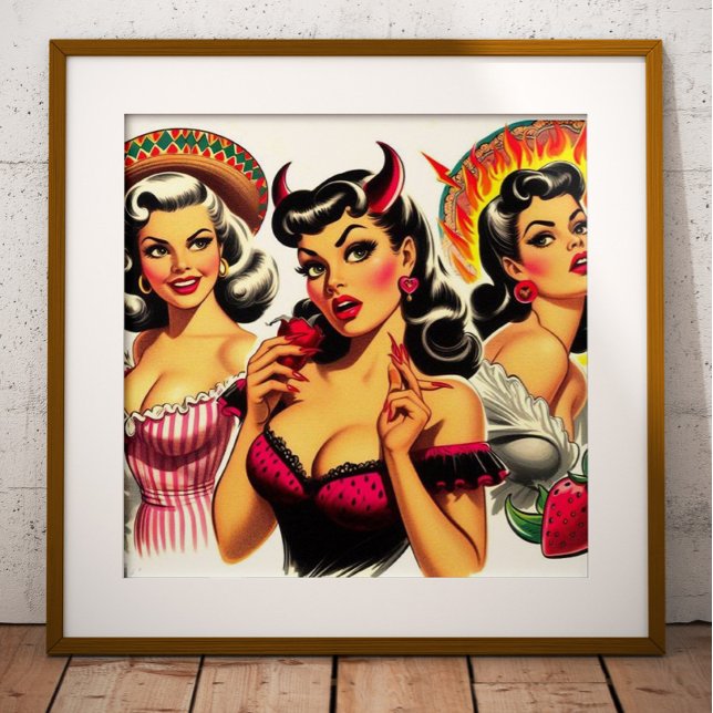 Poster Pin-up Devilish Retro (Criador carregado)