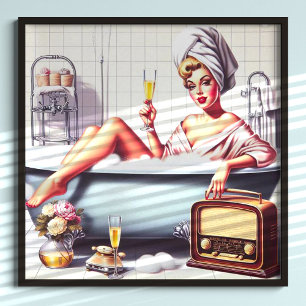 Poster Pin-up do Bath Vintage