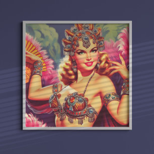 Poster Pin-up do Carnaval Retro