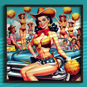 Poster Pin-up do Cheerleader do país