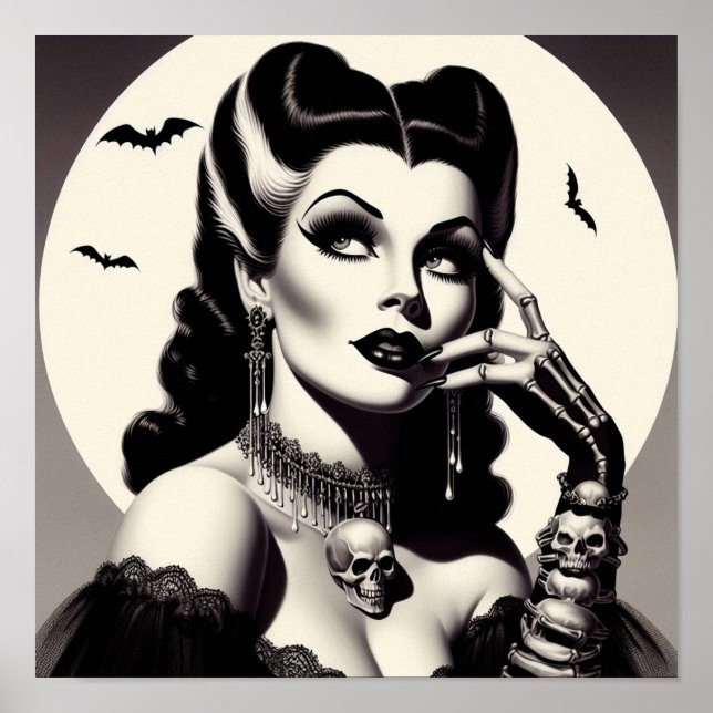 Poster Pin-up do Gótico Vintage (Frente)