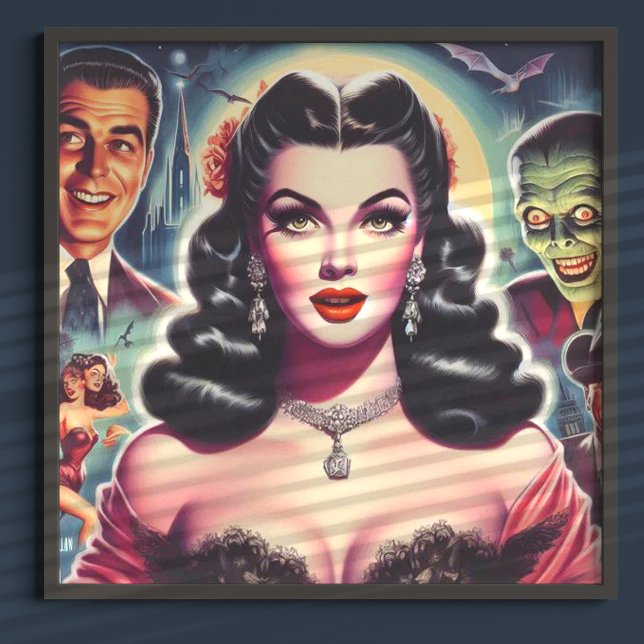 Poster Pin-up do Gótico Vintage (Criador carregado)