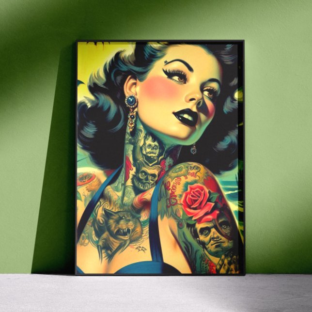 Poster Pin-up Gótico Retro (Criador carregado)