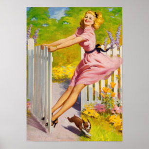 Poster Pin-up Playtime with Dog