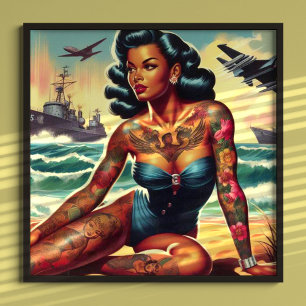 Poster Pin-up Retro Beach
