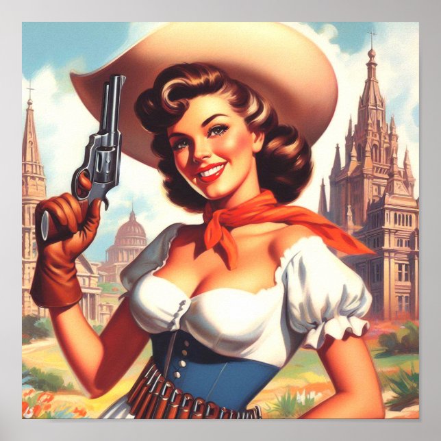 Poster Pin-up Vintage Country (Frente)