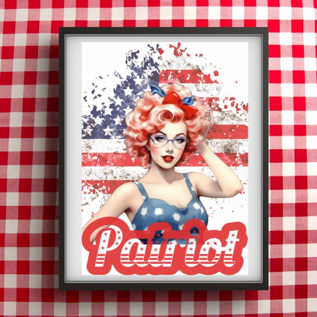 Poster Pin Up Vintage Retro Americano Bonito Girl (Criador carregado)