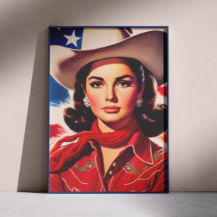 Poster Pin-up Western Vintage
