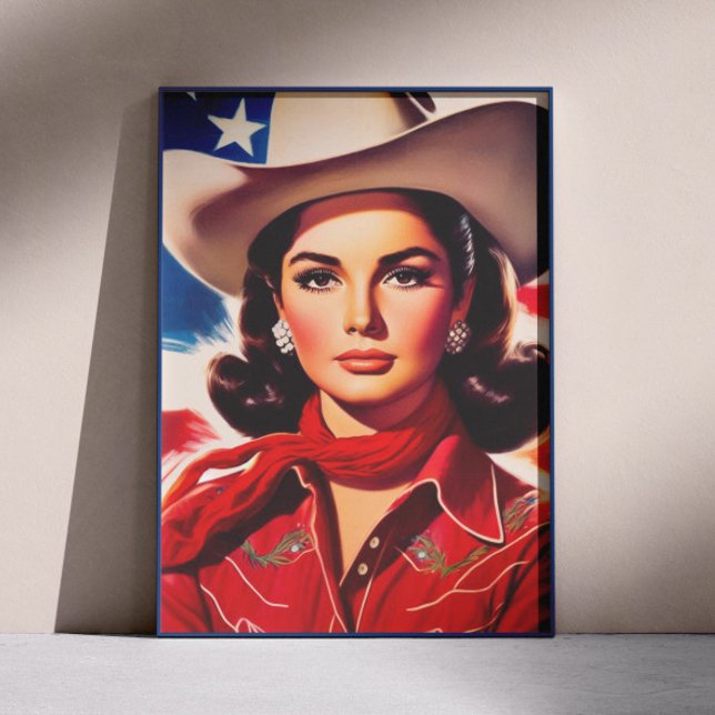 Poster Pin-up Western Vintage (Criador carregado)