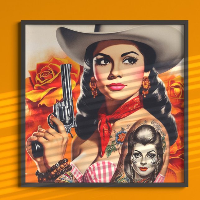 Poster Pin-up Western Vintage (Criador carregado)