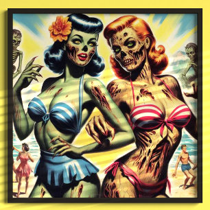 Poster Pin-ups Zombie Retro