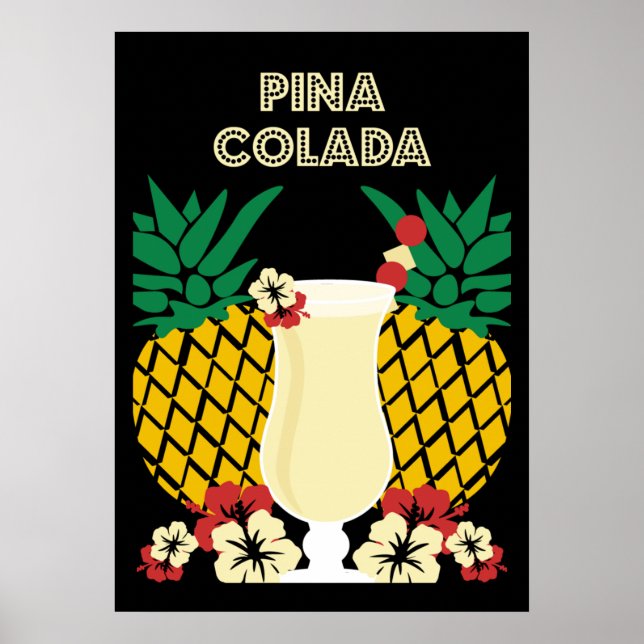 Poster Piña Colada Cocktail Beber Presentes (Frente)