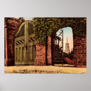 Póster Pináculo da rua de Charleston South Carolina Trad