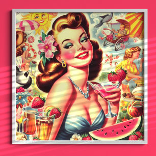 Poster Pinagem de corte Kitsch Retroativa