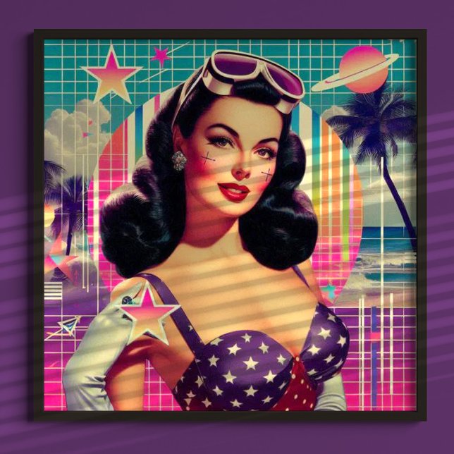 Poster Pinagem de recorte retrowave (Criador carregado)