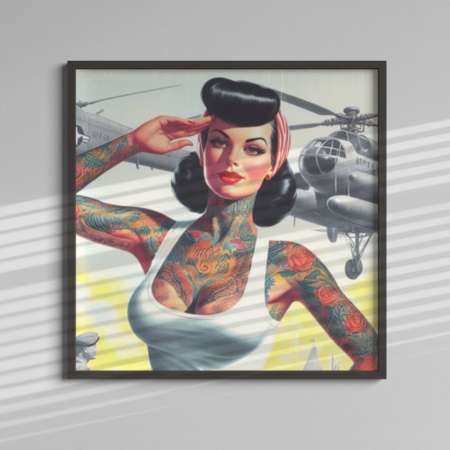 Poster Pinagem de tatuagem de vintage (Criador carregado)