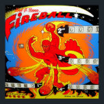 Póster Pinball<br><div class="desc">Vintage clássico de vidro de fundo de pinball</div>