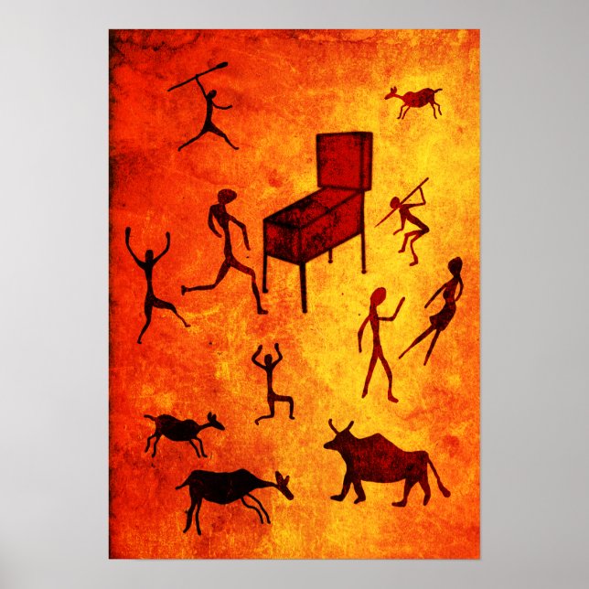 Poster Pinball pré-histórico (Frente)