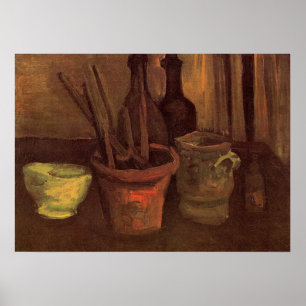 Póster Pincéis de Natureza Morta em Vaso por Vincent van