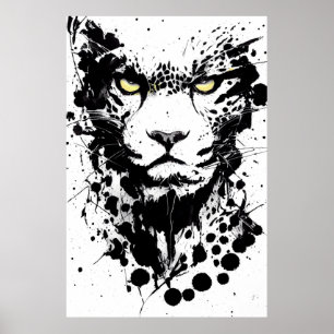Poster Pincel de Arte Isenta de Natureza Selvagem de Chee