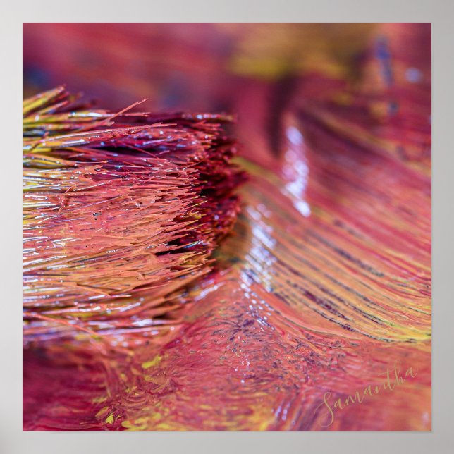 Poster Pincel Dourado Amarelo Cor-de-rosa estonteante (Frente)