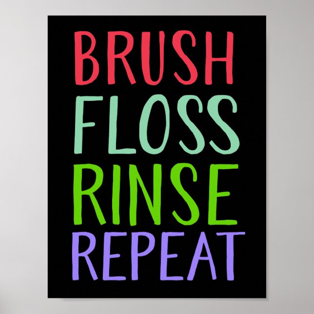 Poster Pincel, Flor, Rince, Repetir (Frente)