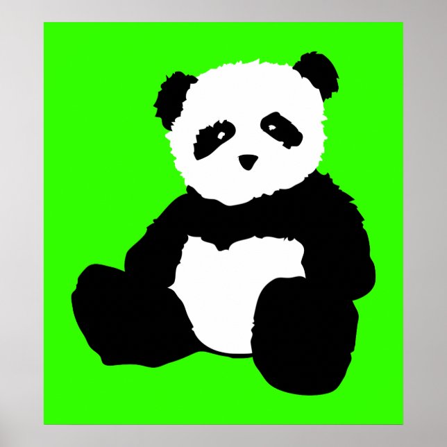 Póster pincel panda. (Frente)
