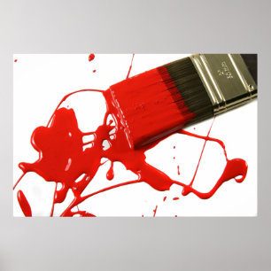 Póster Pincel vermelho