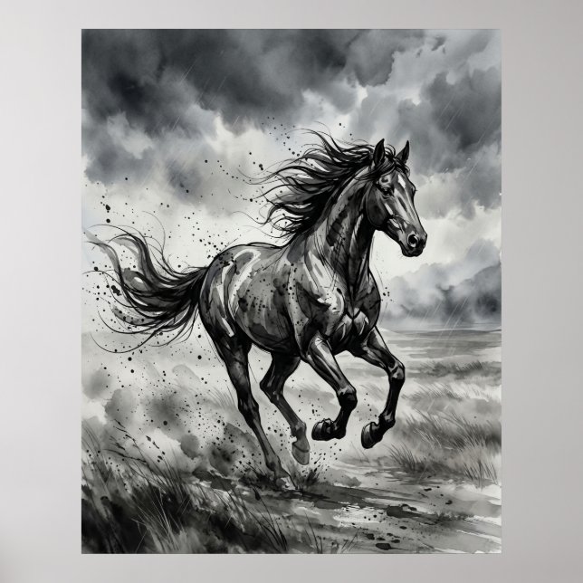 Poster Pincelada Cavalo Gale (Frente)