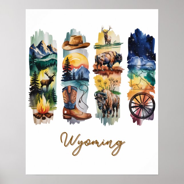 Poster Pinceladas Cênicas de Wyoming (Frente)